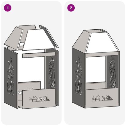 Огнище Кафяво 50 x 50 x 100 cm Стомана