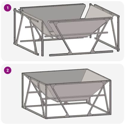 Огнище Черно 80 x 80 x 40 cm Стомана