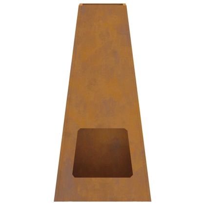 Огнище Кафяво 50 x 35 x 100 см Патинираща стомана