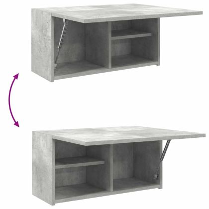 Стенен шкаф за баня, бетонно сив, 60x25x30 см, инженерно дърво