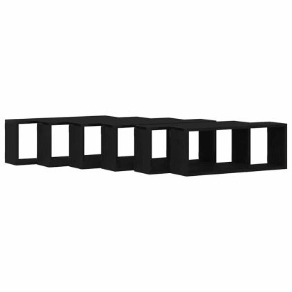 Стенни рафтове 6 pcs Черен дъб 60 x 15 x 23 cm Инженерно дърво