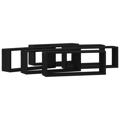 Стенни рафтове 6 pcs Черен дъб 60 x 15 x 23 cm Инженерно дърво