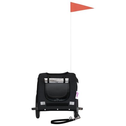 Ремарке за колело за любимци черно Оксфорд плат и желязо