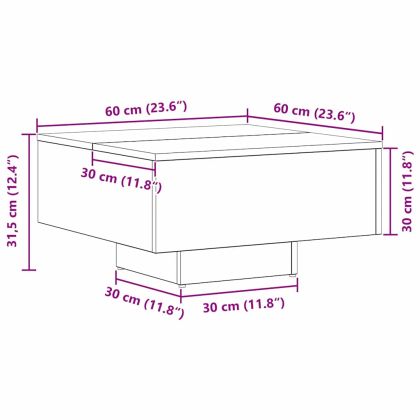 Масичка за кафе Черен дъб 60 x 60 x 31.5 см Инженерно дърво