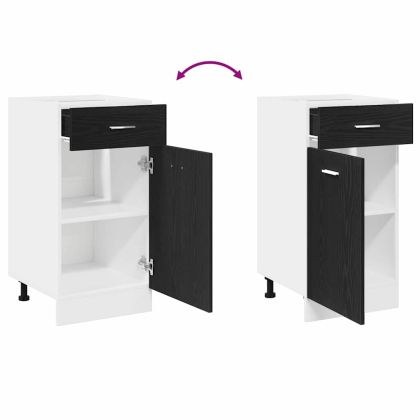 Шкаф с чекмедже отдолу с рафт Riga Черен дъб 40 x 46 x 81,5 см