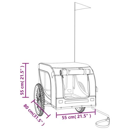 Ремарке за колело за любимци синьо черно Оксфорд плат и желязо