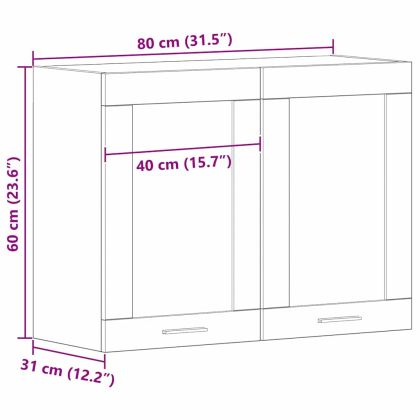 Висящ шкаф Lyon Черния дъб 80 x 31 x 60 см Инженерно дърво