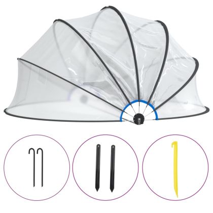 Купол за басейн, кръгъл, 406x203 см, PVC