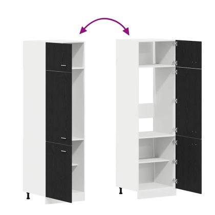 Шкаф за хладилник с рафт Riga Черен дъб 60 x 57 x 207 см