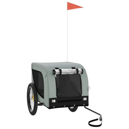 Ремарке за колело за любимци сив и черен Оксфорд плат и желязо