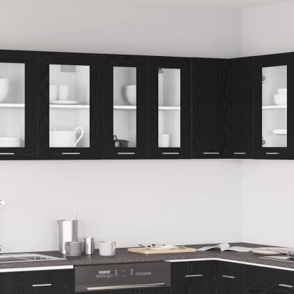 Висящ шкаф с рафт Черния дъб 60 x 31 x 60 см Инженерно дърво