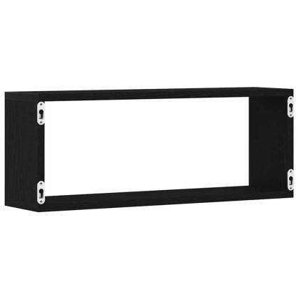 Стенни рафтове 2 pcs Черен дъб 60 x 15 x 23 cm Инженерно дърво
