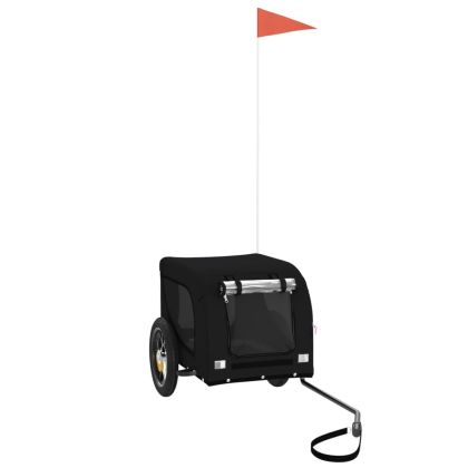 Ремарке за колело за любимци черно Оксфорд плат и желязо