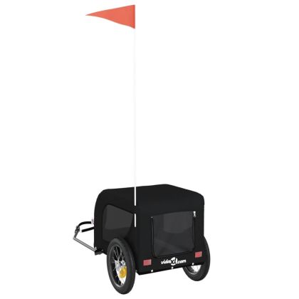 Ремарке за колело за любимци черно Оксфорд плат и желязо