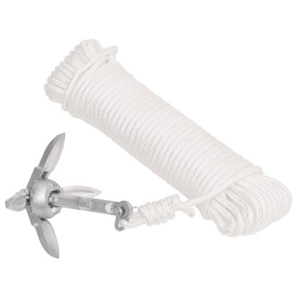 Сгъваема котва с въже сребриста 0,7 kg Горещо поцинкован чугун