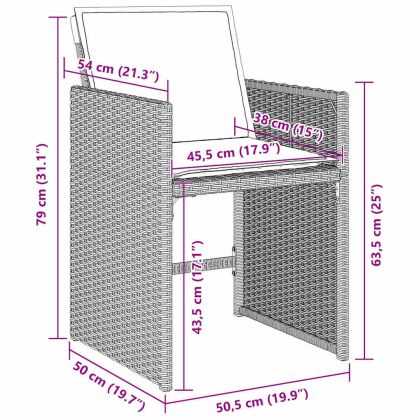 Комплект за хранене в градината 5 pcs Светлосиво полиратан