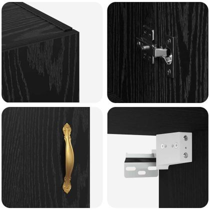 Стенно шкафче 2 pcs Черния дъб 69,5 x 34 x 90 см