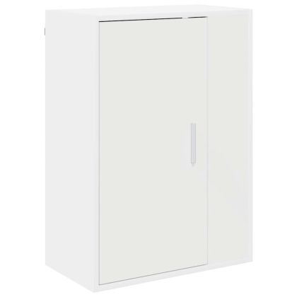 Комплект ТВ шкаф Монтиране на стена 4 pcs Бяло Инженерно дърво