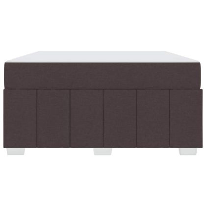 Рамка за легло с матрак Тъмен кафяв 140 x 200 cm текстил