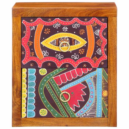 Нощен шкаф 2 pcs Кафяво 35 x 30 x 40 см Солидно акациево дърво