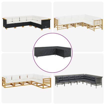 Покривало за градински мебели Черно 286 x 222 x 80 см 420D плат