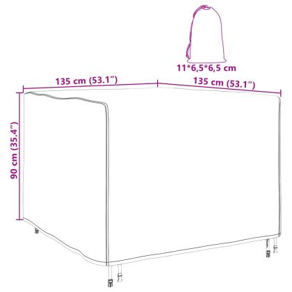 Покривало за мебели Едноцветен Черно 135 x 135 x 90 cm текстил