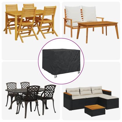 Покривало за градински мебели Черно 135 x 135 x 90 cm 600D