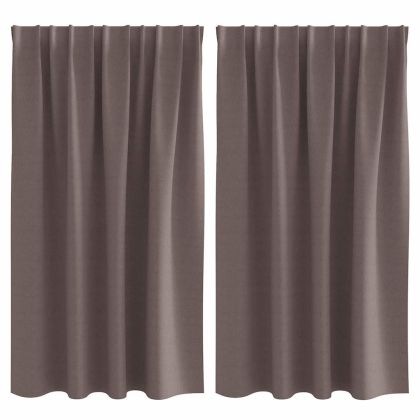 Завеси за затъмняване с пръстени 2 pcs Тъмен кафяв 140 x 140 cm