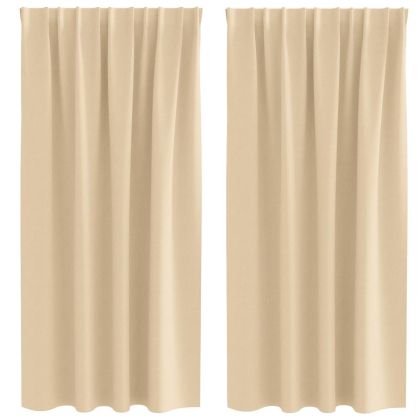 Завеси за затъмняване с пръстени 2 pcs Крем 175 x 140 см