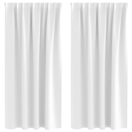 Завеси за затъмняване с пръстени 2 pcs Ярко бяло 175 x 140 см