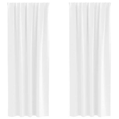 Завеси за затъмняване с пръстени 2 pcs Чисто бяло 225 x 140 см