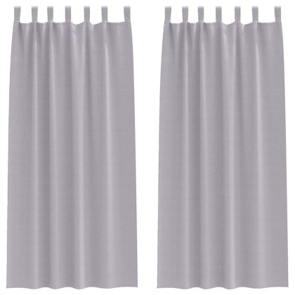 Завеси за затъмняване с пръстени 2 pcs Метално Сиво
