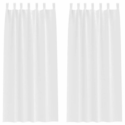 Завеси за затъмняване с пръстени 2 pcs Чисто бяло 225 x 140 см