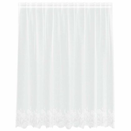 Перде от дантела С завеси Флорален Бяло 140 x 200 cm Полиестер