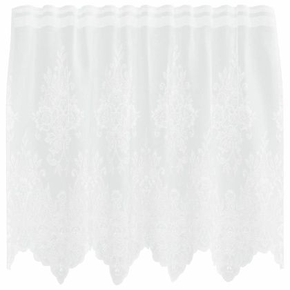 Перде от дантела С завеси Флорален Бяло 80 x 150 cm Полиестер