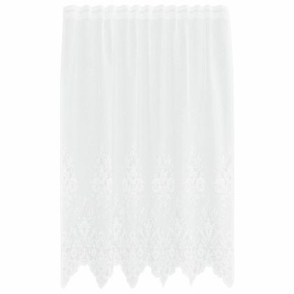 Перде от дантела С завеси Флорален Бяло 140 x 150 cm Полиестер