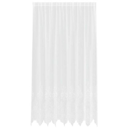 Перде от дантела С завеси Флорален Бяло 200 x 200 cm Полиестер