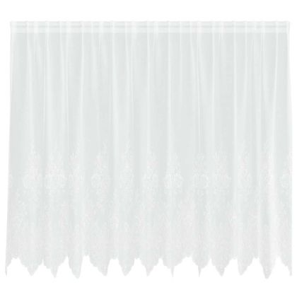 Перде от дантела С завеси Флорален Бяло 180 x 300 cm Полиестер
