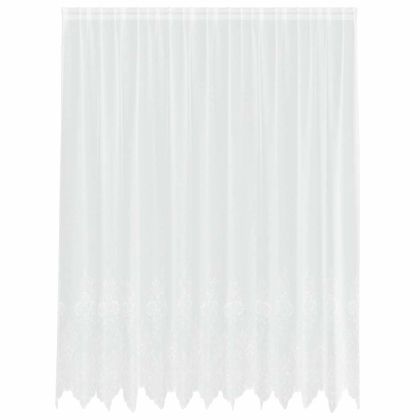 Перде от дантела С завеси Флорален Бяло 240 x 300 см Полиестер