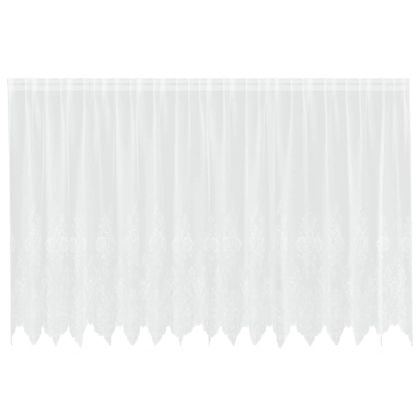 Перде от дантела С завеси Флорален Бяло 160 x 400 см Полиестер