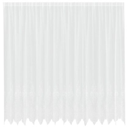 Перде от дантела С завеси Флорален Бяло 240 x 400 см Полиестер