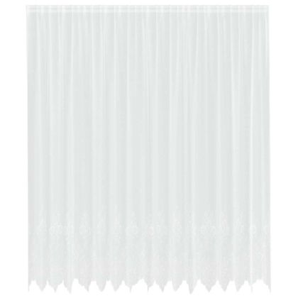 Перде от дантела С завеси Флорален Бяло 260 x 400 см Полиестер