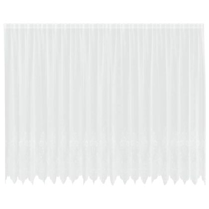 Перде от дантела С завеси Флорален Бяло 220 x 500 cm Полиестер