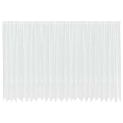 Перде от дантела С завеси Флорален Бяло 200 x 600 cm Полиестер