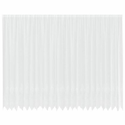 Перде от дантела С завеси Флорален Бяло 300 x 600 cm Полиестер