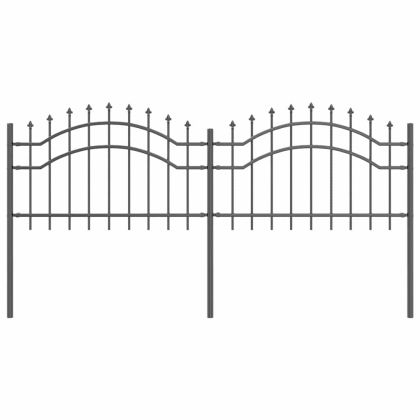 Градска ограда Сив 115 cm Прахово покритие стомана