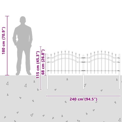 Градска ограда Сив 115 cm Прахово покритие стомана