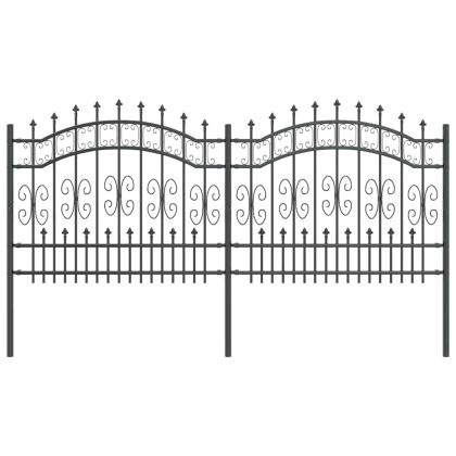 Градска ограда Сив 140 cm Прахово покритие стомана