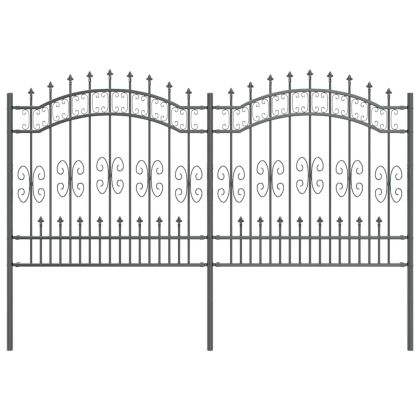 Градска ограда Сив 165 cm Прахово покритие стомана