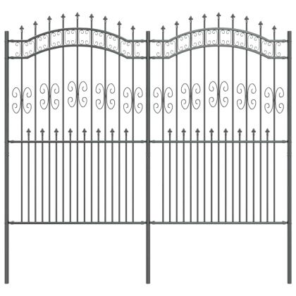 Градска ограда Сив 215 cm Прахово покритие стомана